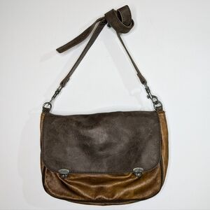 Liebeskind Olivia two tone brown leather crossbody messenger bag